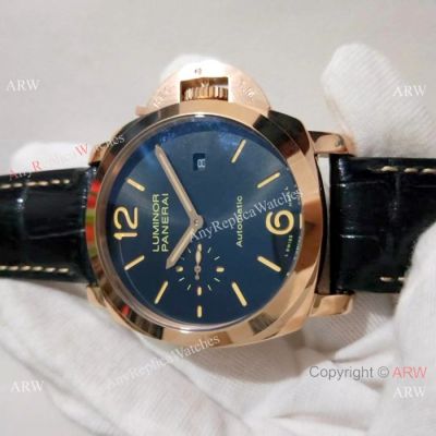 Copy Panerai Luminor Due Rose Gold Black Dial -PAM00908 Luminor Watch